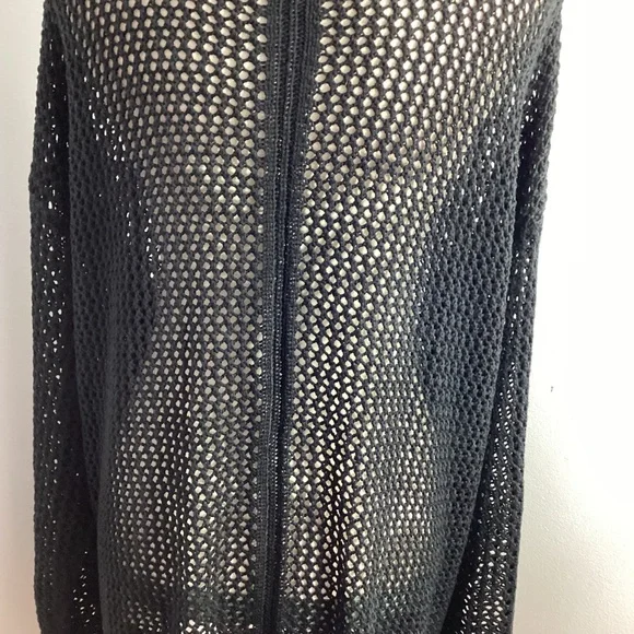 ELLOS 22/24 WOMAN PLUS BLACK CROCHET COVER UP SWEATER VERSATILE - Picture 7 of 12